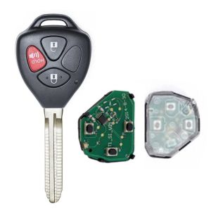 KEYECU 3 Nút B42TA 433 MHz Chìa Khóa Điều Khiển Từ Xa Dành Cho Xe Toyota Hilux Vigo 4Runner Fortuner 2003-2011 Với 4D67/G Chip ABS + Chất Liệu Kim Loại