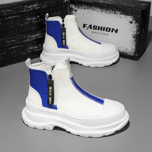 Giày Cao Đến Đầu Gối Bằng Vải Canvas Thoáng Khí Cho Nam Mùa Hè Phong Cách Hàn Quốc Thời Trang Đa Năng Thường Ngày Thể Thao Giày Đế Bằng