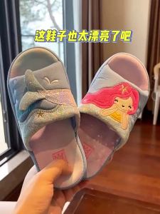 37Kids Slippers Girl Spring & Fall Interior Home Mermaid Cute Princess Little Girl Non Slip Thick Sole 2024 New Arrival