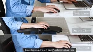 Computer Arm Rest Pad 180° Adjustable Desk Shoulder Arm Wrist Rests Attachable Computer Table