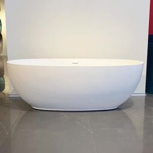 Small Home Independent Acrylic Bathtub Elliptical Thick Edge Double Person