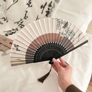 New Chinese Style Folding Fan Womens Portable High Aesthetic Value Props for Dancing And Photography Cheongsam Accessories