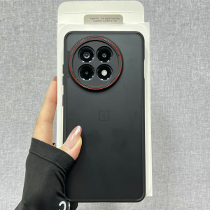 Business Style Magnetic Absorption Phone Case Full Cover Red Rim Frame Wireless Charging Compatible with OnePlus Ace5 pro