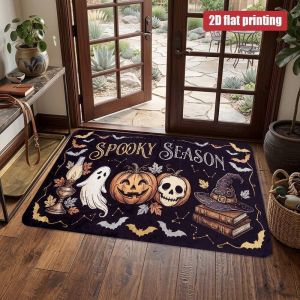 VIKAMA Halloween Welcome Floor Mat Anti-slip and Stain-resistant Entry Floor Mat for Indoor and Outdoor Party Decoration