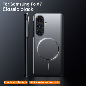 Luxury Center Axis Protective Foldable Hinge Magnetic Metal Paint Lens Protection Phone Case For Samsung Galaxy Z Fold7 6 5 4