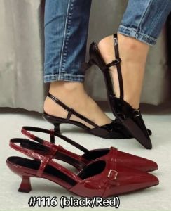 [Jessica Store]korean pointed close-toe heels with cross buckle straps sandals for women #1116