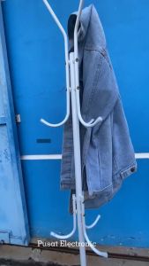 Hook Stand Hanger Stainless /Gantungan Baju Gantungan Baju Aesthetic Gantungan Baju Berdiri Besi Kuat Serbaguna/Stand Hanger Gantungan Baju Jaket Topi Tas Multifungsi | Rak Gantung Hijab Berdiri Coat Rack Aesthetic Anti Karat
