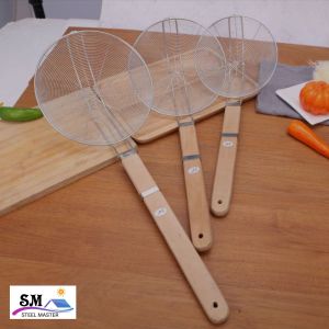 Stainless Steel Skimmer Wood Handle/ Large Oil Colander/ Noodle Colander-Steel Master