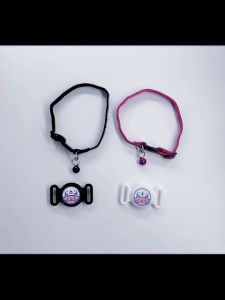 Reflective Collar with Bell Safety Buckle for Cat Loss Prevention Locator Tracker Air Tag Adjustable Nylon Dog Accessories Reflective Pet Collar