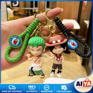 One Piece Keychains Anime Monkey D. Luffy Tony Chopper Roronoa Zoro Cartoon Character Key Chains Bulk Keyring Doll Bag Pendent