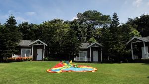 🔥READY STOCK🔥 DOCTOR DOLPHIN Inflatable Castle Sprinkler Slide Double Slide Combination Kids Park Inflatable Slide