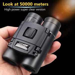 50000M Telescope Binoculars Powerful Mini Portable Zoom HD 200x25 Folding Long Range Low Light Night Vision Professional