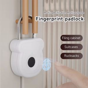 Portable Keyless Fingerprint Lock USB Charging 0.5sec Unlock Smart Padlock Anti-theft Door Lock ABS Material Fingerprint Lock