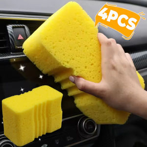 4PCS Car Cleaning Sponge High Absorbent Sponge Pad for Wax Polishing Wheel Tires Wipe Auto Wash Sponge Pad Maintenance Tools