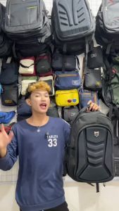 Tas Ransel Pria Embos Hitam Tas Kerja Tas Sekolah Muat Laptop Hingga 14inch Backpack Gratis Raincover - PG 38