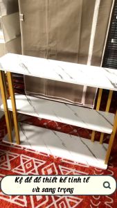 Kệ/ Bàn Cạnh Ghế Sofa 3 Tầng Kiểu Dáng Bắc Âu Cao Cấp Sang Trọng giúp không gian phòng khách trở nên gọn gàng