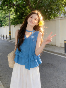 La Chapelle | Áo V-Neck Dáng Quây Voan Off-Shoulder