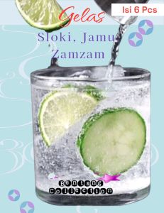 Gelas Kaca Gelas Jamu Gelas Sloki Ces isi 6 Pcs