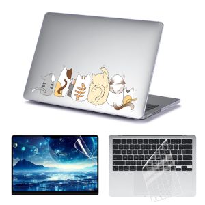 Ucons Frosted Transparent Laptop Case for Lenovo IdeaPad Slim 5 Protective Cover with Keyboard Cover & Screen Film Scratch-resistant PVC Hard Shell