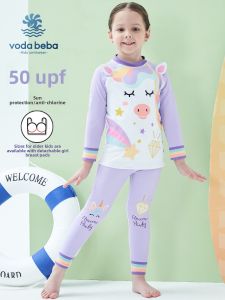 VODABEBA | Childrens Girls UV Protective Separates Swimming Suit
