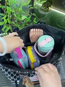 Túi Đựng Đồ Trang Điểm Bằng Lưới Nhẹ Dung Tích Lớn Thoáng Khí Đựng Mỹ Phẩm Túi Du Lịch Di Động Thiết Kế Đơn Giản