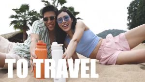 Tyeso Botol Minum Stainless Sports Glossy with Handle Vacuum Insulated Bottle Fitness Tumbler