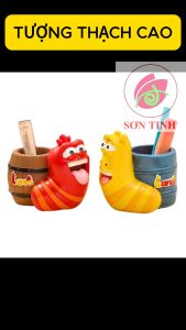 Tượng thạch cao Ống Bút Sâu Larva Hoạt Hình E5 (Không kèm màu) tô tượng đồ chơi cho trẻ