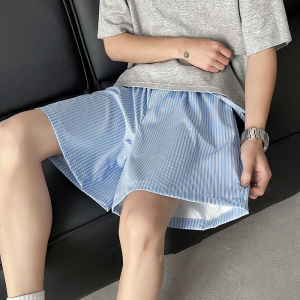 Quần Short Thể Thao Nam Mùa Hè Họa Tiết Sọc Xanh Rộng Rãi Quần Dài Đến Đầu Gối Quần Dài Thường Ngày Quần Dài Đi Biển