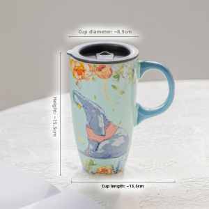Large Capacity Office Cup with Lid Couples Gift Mug