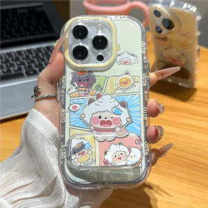 Cartoon Lazy Yang Featherphone Case with Stand for Xiaomi Redmi K90 Huawei Pura80 Mate80/70 Vivos50 Soft Shell Compatible with
