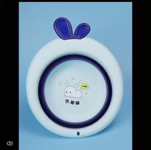 Chậu rửa mặt cho bé chậu gấp gọn cho bé tai thỏ tròn cao cấp đáng yêu thau rửa mặt an toàn cho bé - Happy Life 4U