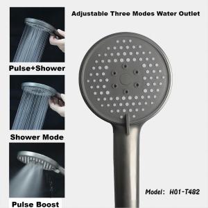 H01-T482 Bathroom Metal Grey Hand-held Shower Head 3 Modes Water-outlet Pressurized Shower Head Timely Delivery Local Warehouse
