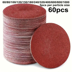 15/60Pcs Sheet 5 Inch Premium Sandpaper Set - 60 to 1000 Grain Size for High Efficiency Polishing of Metals Wood and Non-Metals