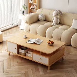 UNIVONNA Simple Modern Living Room Small Coffee Table Household Creative Wooden Rectangular Coffee Table