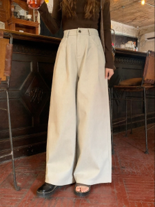 imimtuan | Quần Dài Rộng Thẳng Phong Cách Vintage