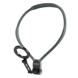 TELESIN Magnetic Silicon Neck Mount for iPhone 16 15 14/Android Phone Accessories Mobile Phone Mount with Magnetic Plate Stability Lightweight Neck Strap for Vlogging Video