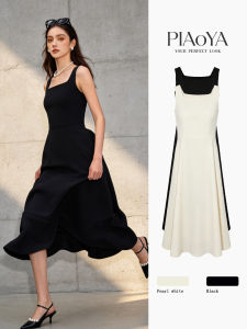 PIAOYA | Slim Fit French Square Neck High Quality Dress