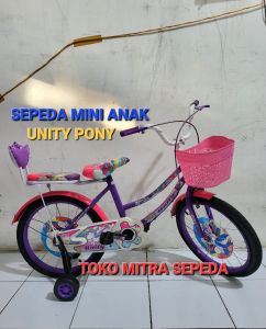 Sepeda Mini Anak Perempuan Roda Empat Unity Pony 12 Inch Ban Pompa