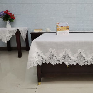 DIHUANTUO | Simple White Lace Embroidered Tablecloth