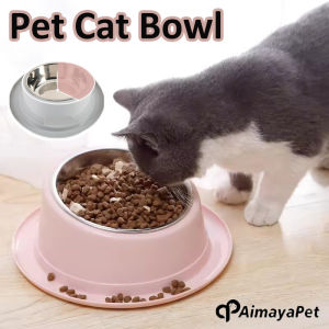 AIMAYAPET Cat Feeder Slope Anti-Ant Food Bowl For Cat Pet Accessories Dog Bowl Quality Stainless Steel Container For Cat
