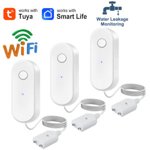 Tuya WiFi Water Leak Detector Smart Home Flood Sensor Kitchen Overflow Smart Life APP Alert Equipment 1 Meter Detection Cable