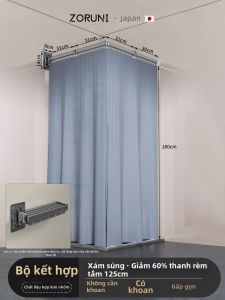 CHUANQIMINGMEI | Thanh Treo Màn và Quần Áo Điều Chỉnh Không Cần Khoan