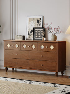 QUYUAN | Vintage French Style Solid Wood Chest Storage Cabinet