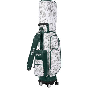 PGM GOLF | Waterproof Multi-directional Wheels Push Flat Retro American Golf Bag