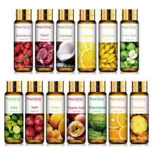 น้ำมันหอมระเหย PHATOIL พรีเมียม 10 มล. กลิ่นมะนาว มะม่วง สตรอว์เบอร์รี แตงโม เชอร์รี่ สับปะรด สำหรับทำเทียนและเครื่องกระจายกลิ่น