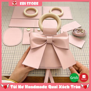 Túi Xách Handmade Túi Nơ Tự Đan Da PU Quai Xách Tròn Xinh Xắn Làm Quà Tặng Sinh Nhật Bạn Gái Vô Cùng Ý Nghĩa - EB13