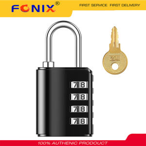 FONIX Combination Lock 4 Digit Security Padlock with Key Weatherproof Design Combo Lock for School Sports or Gym Locker Employee Locker Fence Gate Case Toolbox