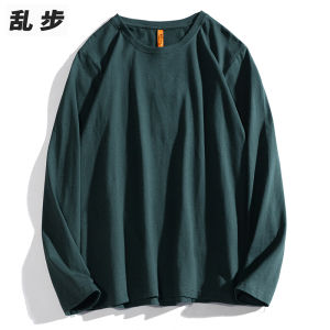 เสื้อยืดแขนยาวผู้ชายไซส์ใหญ่ ทรงหลวม ใส่สบาย ผลิตจากผ้าฝ้ายแท้ สำหรับนักเรียนวัยรุ่น เสื้อชั้นในสไตล์ฤดูใบไม้ร่วง ลำลอง เสื้อตัวบน