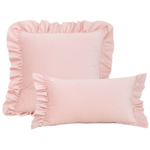 BUYNOW Pink flower Jacquard Hollandaise Lace Pillowcase Vintage Pastoral LivingRoom Sofa Cushion Cover Home Bedroom Saddle Decor