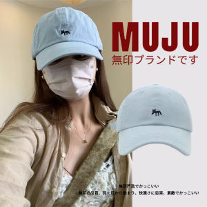 หมวกเบสบอลปักลายสุนัขจิ้งจอกสไตล์เกาหลี หมวกหน้ากว้างป้องกันแสงแดด หมวกทรงกลมสำหรับผู้ชายและผู้หญิง